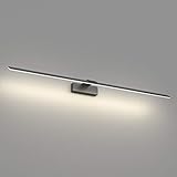 Klighten LED Spiegelleuchte Bad 100cm, 30W IP44 Spiegellampe Bad, Wandleuchte für Bad, Modern Badezimmer Wandlampe Aluminium Badlampe Wand, 180 LEDs, Natürliches Weiß 4500K, Schwarz