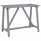 Goliraya Akazienholz Massiv Garten Stehtisch Bistrotisch Bartisch Gartentisch Partytisch Esstisch Holztisch Tisch Innen Außen Grau 140 x 70 x 104 cm (L x B x H)