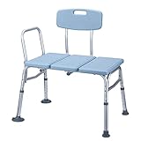 TemkIN Transfer Bank Verstellbare Höhe, Heavy Duty Bariatric Tub Transfer Bank mit Rücken, Anti-Rutsch-Sitz, Bad Dusche Bank Stuhl Passt in Jedes Badezimmer für Ältere Menschen, Behinderte