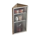 QULONG Edelstahl Unschärfe Spiegel Dreieckschränke, Wandmontierter Ecke Spiegelkasten Sanitär Badezimmer Spiegel Wand Hanging WC-Lagerschrank, 18 x 60 x 30 cm,Open Left