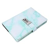 Breite Anwendung Praktischer Office-Planer Passwortsperre Notizbuch Sicher und zuverlässig Hohe Sicherheit für Schränke Schubladen(Green-Marble Code Book)