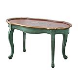 Kleiner Tisch Amerikanischer Stil rustikaler ovaler Kaffeetisch kleine Wohnung Wohnzimmer Freizeit Couchtisch Mittelmeer Retro bemalt Couchtisch Couchtisch Klein ( Color : B , Size : 100 x 52 x 55 cm