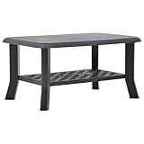 vidaXL Couchtisch Witterungsbeständig Beistelltisch Teetisch Gartentisch Tisch Kaffeetisch Sofatisch Outdoor Anthrazit 90x60x46cm Kunststoff