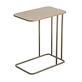 GuiPaiShi Sofa-beistelltisch, Schlichter, Stilvoller C-förmiger Beistelltisch Aus Metall Für Wohnzimmer, Kaffee-beistelltisch, 50t X 30b X 58h cm, Gold(Size:50 * 30 * 58CM,Color:Gold)