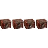 HANABASS 4 Stücke Schmuckstück Nähen Objekte Schloss Organisator Hause für Artikel Frauen Schmuck Truhe Haushalt X. Kleinigkeiten Geschenk Ring Tisch Desktop Mädchen Tarot Andenken Altes