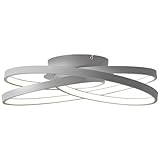 LED Deckenleuchte - Moderne Design Deckenlampe, warmweißes Licht, Ø 40cm, 42 Watt, 3000 Kelvin, Metall/Kunststoff - Grau