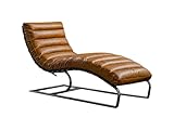 Relax Liege KAWOLA Siry | Echtleder Designer Liege in Vintage Optik | Liege Relaxliege Wohnzimmer I Tantra Liege I Couch Liege I Lounge Liege Indoor I Relaxliege Wohnzimmer Leder - Braun