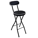 Counter Höhe Klappstuhl mit Gepolstert, tragbare klappstuhl mit Rückenlehne küchenstuhl für Küche Outdoor Büro Balkon Cafe