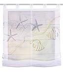 Clever-Kauf-24 Home Fashion Schlaufenraffrollo Voile Digitaldruck FISCIO, Polyester, Blau, Höhe x Breite 140 x 120 cm | Raffrollo mit Maritimen Motiv