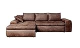 BJYX Big Sofa Ecksofa mit Schlaffunktion Schlafsofa Eckcouch XXL Sofa Bettkasten Vintage