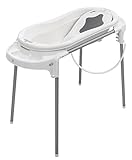 Rotho Babydesign Badeset mit großer Wanne und Funktionsständer, Ideal für 2 Kinder, 0-12 Monate, Weiß, Top Xtra Badestation, 1 Stück (1er Pack), 21041000101