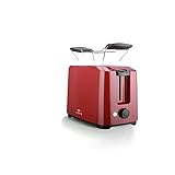 LENTZ 2-Scheiben Toaster 700 Watt Toastautomat mit Brötchenaufsatz Rot