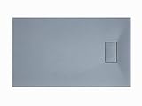 Duschwanne 90x160x2.6 Zementgrau in Schieferoptik 2,6 cm Höhe aus thermogeformtem Acrylharz