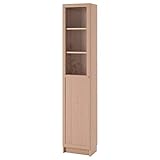 Ikea BILLY/OXBERG Bücherregal mit Paneel/Glastür, 40x30x202 cm, weiß gebeiztes Eichenfurnier / Glas
