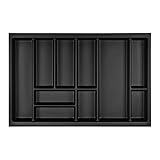 Orga-Box Junker Slim Besteckeinsatz 725 x 476 mm Lavagrau mit Perlstruktur für 80er Schränke Küchen Besteckkasten passgenau für SO SLIM Schubladensystem