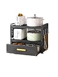 Küchenschrank Mit Arbeitsplatte Topfregal im Schubladenstil, Küchenlagerregal, Arbeitsplatte, multifunktionales Gewürzlagerregal, kleines Elektrogeräte-Topflagerregal Gewürzregal Stehend (Color : A,
