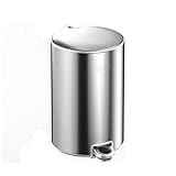 Abfalleimer 8L/12L/15L Haushalt Große Edelstahl Mülleimer Küche Badezimmer Schlafzimmer mit Deckel Mülleimer Küchenmülldosen (Color : Silver, Size : 15l)