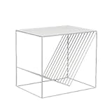 Nachttisch, quadratischer Beistelltisch, Metall-Beistelltisch, Nachttisch/kleine Tische für Wohnzimmer, Nachttisch, Beistelltisch für kleine Räume, Nachttische (Farbe: Weiß)