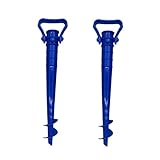 YARNOW 2 Stück Metallhalter Regenschirm Erdspieß Halter Strandschirm Bodenanker Strandschirm Sandhalter Schirmständer Basishalterung Strandschirm Schirmspieß Outdoor Blau