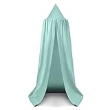 lilime® liebevoller Premium-Betthimmel aus Baumwolle, Moskitonetz, Baldachin Kinderzimmer, Nestchen Baby, Hausbett, Kinderbett 90x200 und Baby Bett - Mint