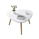 ANIFM Moderner massiver dreieckiger Eck-Couchtisch, nordischer kreativer Kleiner Beistelltisch, Sofa-Freizeit-Beistelltisch für Wohnzimmer, Balkon, Zuhause und Büro, Weiß Feito NA China Comfortable