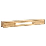 SOGOLI Wandhängender TV-Schrank, wandmontiertes Mediencenter aus Massivholz mit 2 Schubladen und einem Fach, schwebende Unterhaltungseinheit/B/120 cm Happy Many Times
