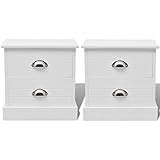 Dioche Nachttische, elegante Telefonhalterung Modern Paulownia Holz MDF und Sperrholz 38 x 28 x 38 cm Nachttische 2er Set für Wohnzimmer