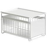 Unterspüle-Organizer, Küchenschrank-Organisation, 2-stufige Unterschrank-Organizer und Aufbewahrung, Mehrzweck-Aufbewahrung unter dem Schrank (Farbe: Schwarz, Größe: 40,5 x 27,7 x 25 cm) ( Color : Whi