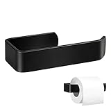 Toilettenpapierhalter Ohne Bohren, Selbstklebend Klorollenhalter Klopapierhalter, Küchenrollenhalter ohne Bohren, WC Papier Halterung - Schwarz, Wandmontage Küchenpapierhalter für Badzimmer/Küche