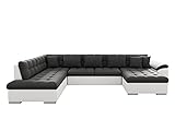 Mirjan24 Eckcouch Ecksofa Niko, Design Sofa Couch mit Schlaffunktion U-Sofa Große Farbauswahl Wohnlandschaft (Ecksofa Rechts, Soft 017 + Drago 142)
