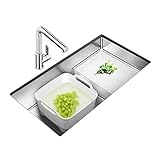 Küchenspüle 304 Edelstahlspüle Einzelleiterspüle Hohes und niedriges Spülbecken Küchengemüsebecken (Farbe: Silber A, Größe: 80 * 42 * 22 cm)