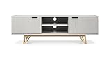 Tenzo 6972-912 Cross Designer TV-Bank Holz, grau gebeizt, 45 x 150 x 50 cm