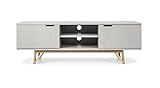 Tenzo 6972-912 Cross Designer TV-Bank Holz, grau gebeizt, 45 x 150 x 50 cm