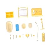 1 Set Modell Schlafzimmer Badewanne Zubehör Miniaturmöbel Dekorative Puppenhaus Requisiten Haus mit Spiegel Toilette Waschbecken Dekoration Handtücher Keramik Badezimmer
