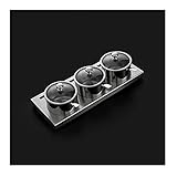 OUSIKA Gewürzglas Gewürzgläser Gewürzregal Gewürztöpfe Edelstahl Gewürzglas Kombination Haushalt Gewürzbox Küche Gewürzdose Gewürzglas Set 3er Set Gewürzdosen Töpfe Kann