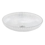 HYCLAM Badezimmer-Waschbecken, Glas-Waschbecken, über der Theke, Badezimmer-Waschbecken, transparentes ovales Waschbecken, Badezimmer-Waschbecken, Oberteile mit Abfluss-Kombination