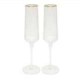 The Leonardo Collection LP49234 Gold Deco Champagnerflöte, Cocktailglas, 26 x 5 cm, 2 Stück