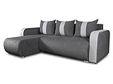 Ecksofa Rino mit Schlaffunktion und Bettkasten - L-Form Couch, Polsterecke, Couchgarnitur, Eckcouch, Ecke, Sofa, Sofagarnitur - Ottomane Universal (Enjoy 24 + Cayenne 1132)