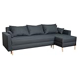 Ecksofa, umwandelbar, ANTONI, 3-Sitzer, anthrazit