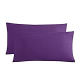 RUIKASI Kissenbezug 40 x 80 2er Lila - Kopfkissenbezug 40x80 Violett Kissen Bezug 40x80cm mit Reißverschluss aus Mikrofaser, Polsterbezug Doppelpack Set Pillow Case Pillow Cover