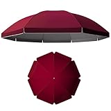 Ersatz-Sonnenschirmabdeckung Für Outdoor, Strand Und Markt, Balkon Schirm Baldachin Ersatzstoff Groß Ersatzschirmbespannung 8/10 Rippen Anti-Ultraviolett Sonnenschirm Bespannung ( Color : Deep Red , S