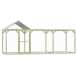 vidaXL Kiefernholz Imprägniert Hühnerkäfig Hühnerstall Hühnerhaus Geflügelstall Freilaufgehege Hühnervoliere Kaninchenstall Freilauf 4,5x1,5x2m