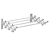 Wäscheständer,Wäscheleine Wäscheständer An der Wand montierter Platzsparer, Badezimmer-Handtuchhalter-Barhaken, einziehbare Falt-Wäsche-Trockenständer 4 Trockenstangen Wäscheleine Wäscheständer(Size :