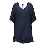 Cubinest Tunika Damen Sommer Strand Bikini Cover Up Frauen Tunika Sommer Strand Musselin Strandponcho Baumwolle Festival Strandtunika Tankini Lang Outfit Strandkleid Leicht Große Größe