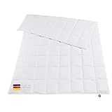 moe Natural Dream Sommer Daunendecke 135x200 cm - Sommerdecke, Bettdecke Sommer, Made in Germany, 90% Daunen, auch für Allergiker geeignet, 100% Baumwolle, Füllmenge 250 g