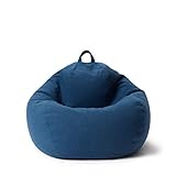 Lumaland Sitzsack Comfort Line | Indoor Beanbag 80x90x50cm mit mehr als 1,5 Mio. anpassbaren EPS-Perlen | Weiches & Komfortables Bodenkissen | Sessel für Kinder & Erwachsene | 185 L [Dunkelblau]