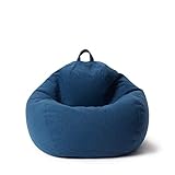 Lumaland Sitzsack Comfort Line | Indoor Beanbag 80x90x50cm mit mehr als 1,5 Mio. anpassbaren EPS-Perlen | Weiches & Komfortables Bodenkissen | Sessel für Kinder & Erwachsene | 185 L [Dunkelblau]