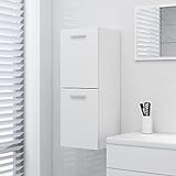 KIPPOT Badezimmerschrank, Badezimmerschrank, Sperrholz, Weiß, 30 x 30 x 80 cm, mit 2 Fächern, bietet reichlich Stauraum, Beistellschrank für Waschbecken im Badezimmer