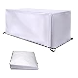 Abdeckung für Gartenmöbel Wasserdicht Winddicht Anti UV, 360x140x75cm/LxWxH 420D Oxford Silber Gewebe Beschichtung Schnallen für Gartenmöbel Sets Sofa Tische Abdeckhaube Gartentisch Loungemöbel
