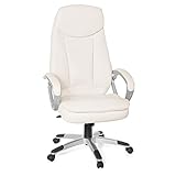 AMSTYLE Bürostuhl COSENZA Kunstleder Beige Schreibtischstuhl X-XL Chefsessel höhenverstellbar Drehstuhl Wippmechanik